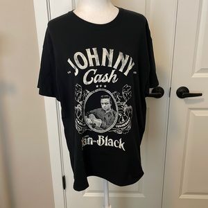 Johnny Cash black T-shirt.